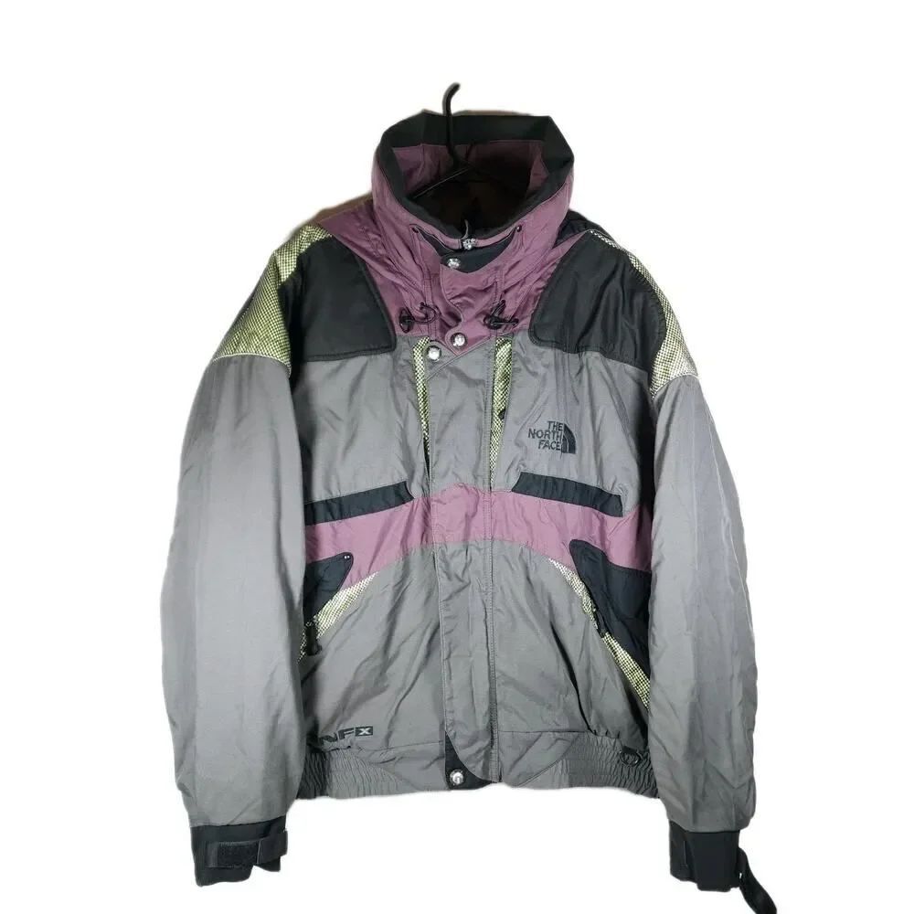 The North Face men’s Vtg 1993 XL Multi Gray Hooded Snowboard Ski Jacket